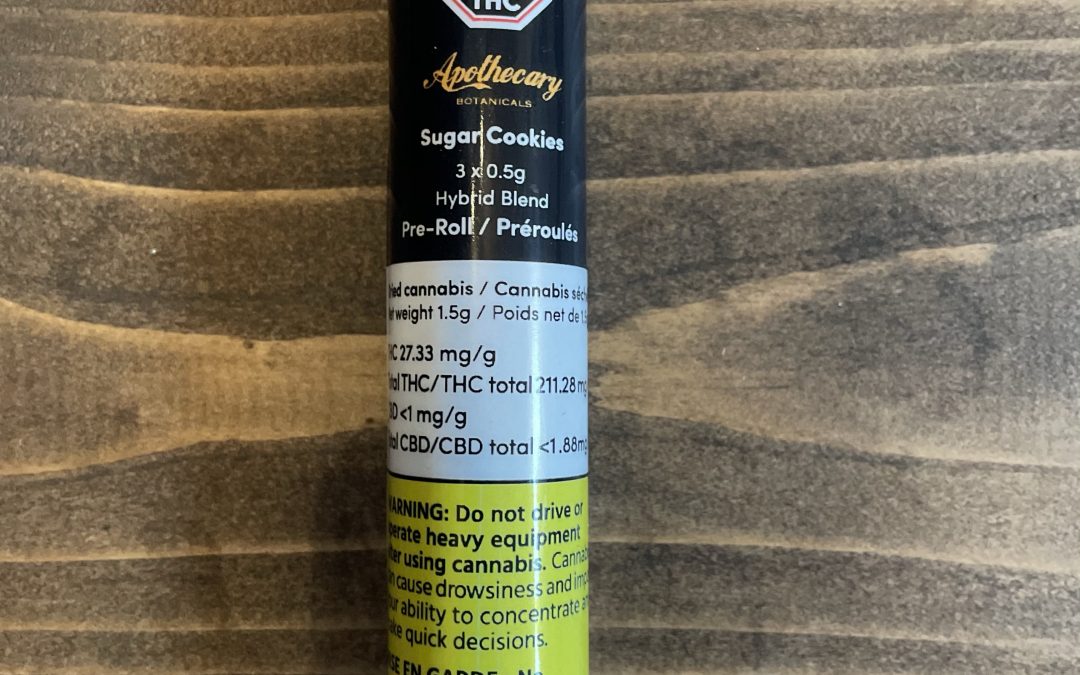 PREROLL Apothecary (Hybrid) Sugar Cookies 3 pack